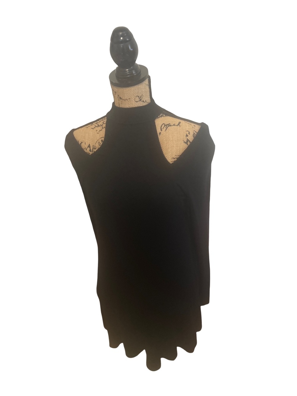 Free People Downtown Girl Tunic Top XS Black Cold Shoulder Mock Neck Ribbed Knit - Picture 5 of 16